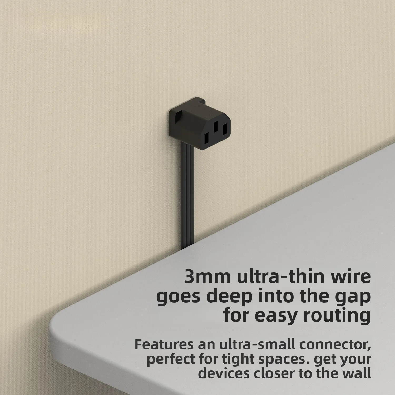 Computer Power Supply 90 Degree Elbow Extension Cable Ultra-thin and Ultra Soft Male and Female Plug Three Hole C13 To C14