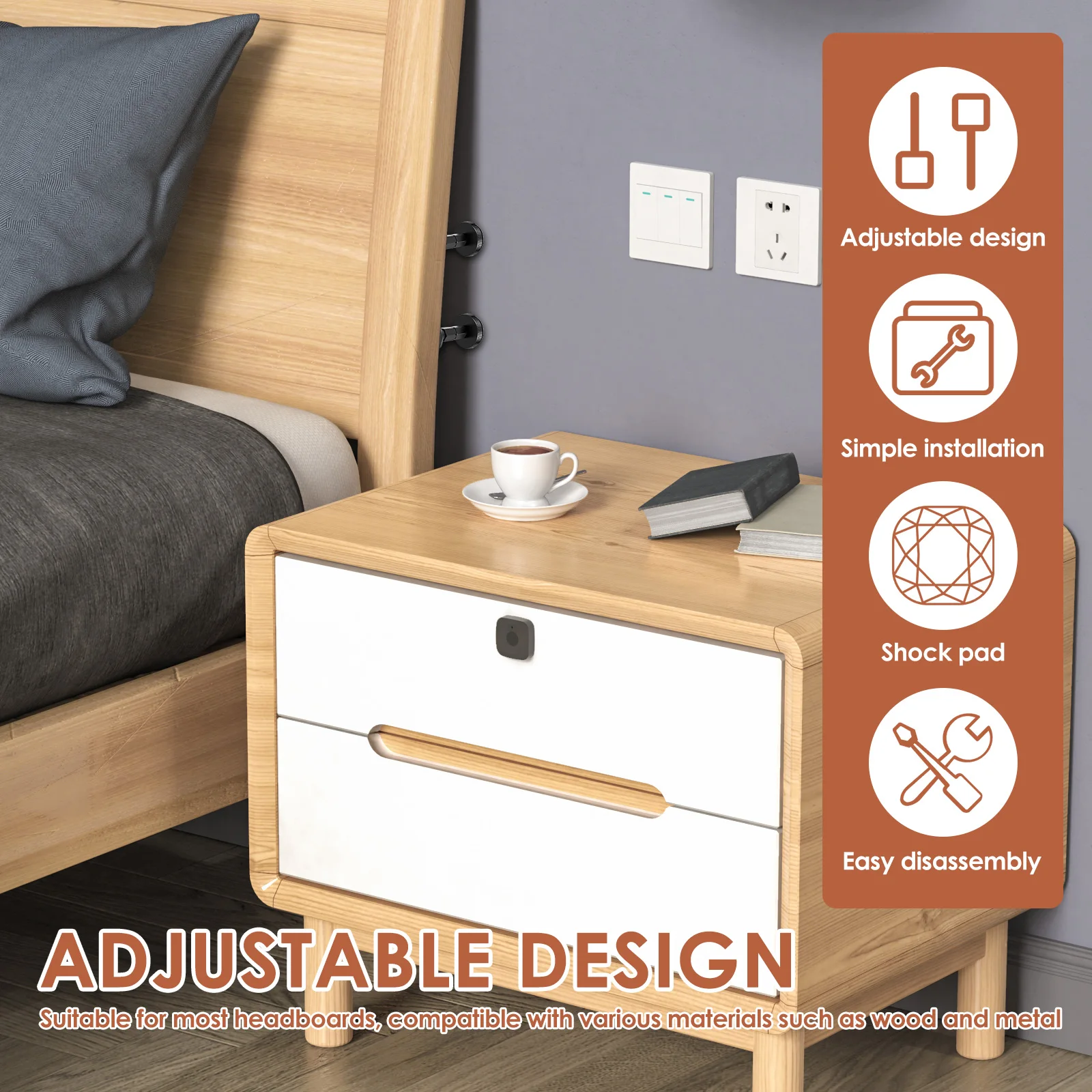 12 Pcs Bed Frame Anti Shake Tool Adjustable Threaded Headboard Stopper Bedside Cabinet Sofa Funiture Stabilizer Fixator
