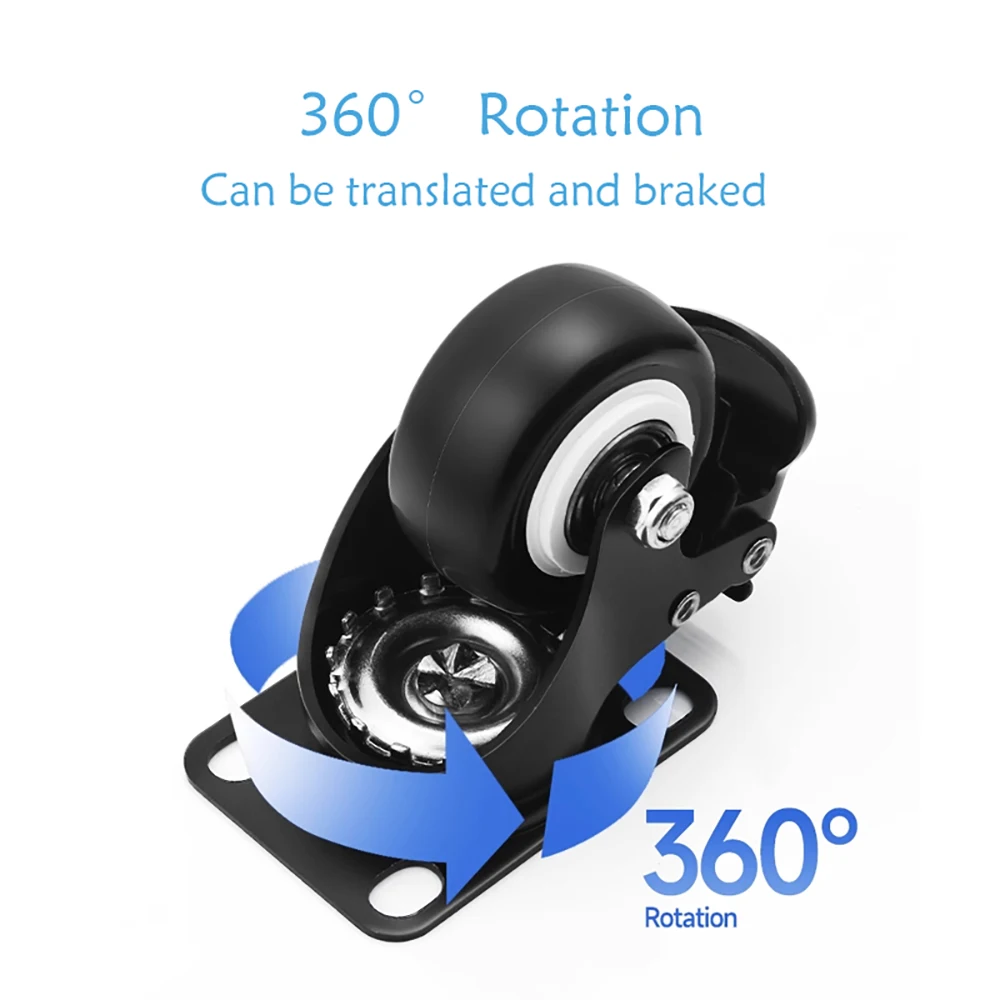 1.5-5 Inch Polyurethane Swivel Caster M6/M8-M12 Screw For Furniture Wheel Caster Wheels 360° Caster Wheel Industrial With Brake