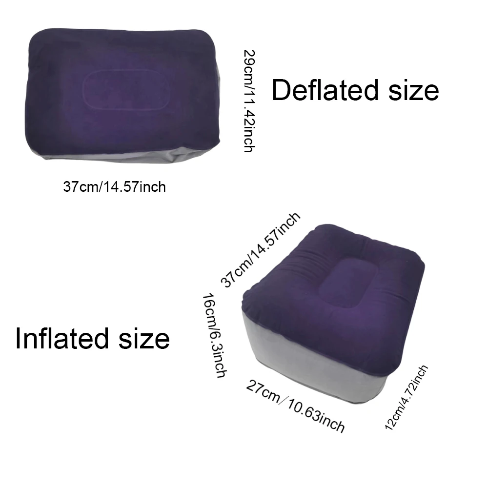 1-Piece Inflatable Footrest Pad for Home Travel And Work Portable Adjustable Backrest Foot Pillow