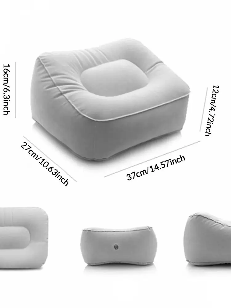 1-Piece Inflatable Footrest Pad for Home Travel And Work Portable Adjustable Backrest Foot Pillow