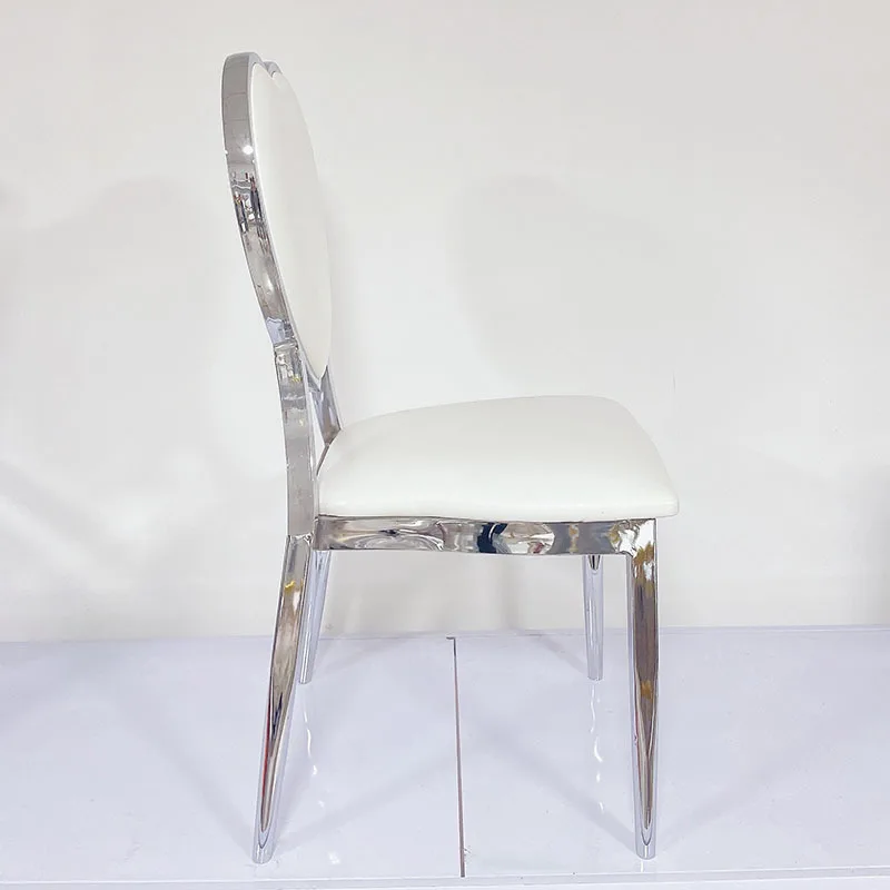 Outdoor Wedding Event Heart Soft Bag Backrest Backrest Chair Reception Chair Hotel Restaurant Stainless Steel Silver Plated Dini
