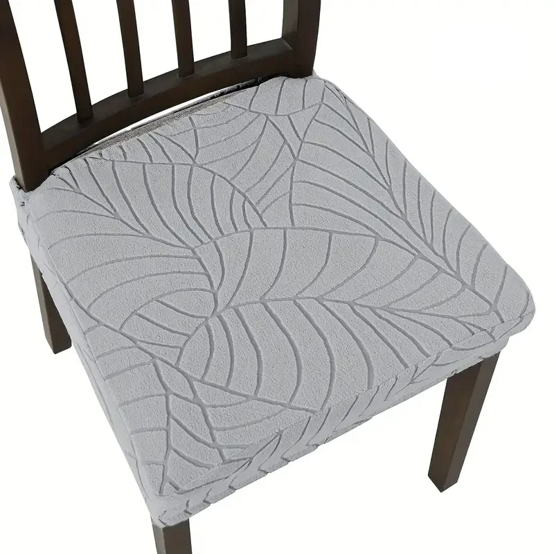 1/4pcs Jacquard Chair Seat Covers Stretch Pure Color Chair Cover Removable Upholstered Seat Cushion Slipcover for Home Party