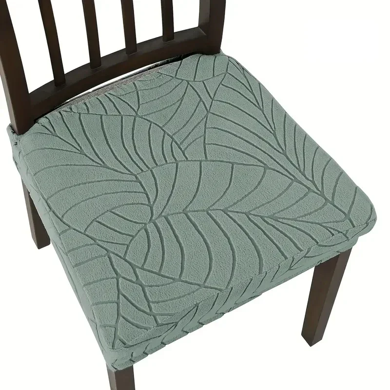 1/4pcs Jacquard Chair Seat Covers Stretch Pure Color Chair Cover Removable Upholstered Seat Cushion Slipcover for Home Party