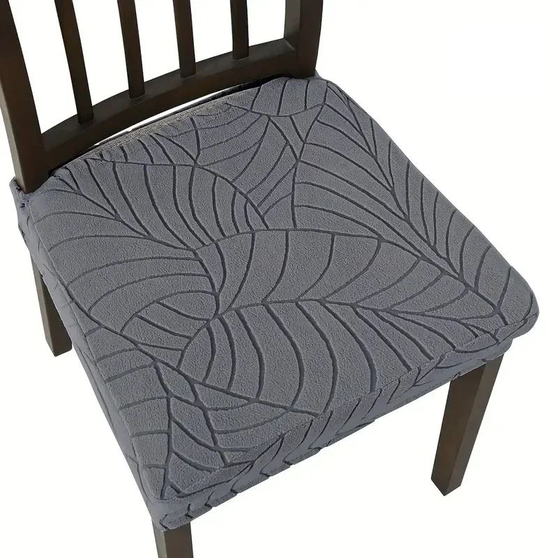1/4pcs Jacquard Chair Seat Covers Stretch Pure Color Chair Cover Removable Upholstered Seat Cushion Slipcover for Home Party