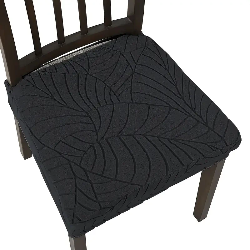 1/4pcs Jacquard Chair Seat Covers Stretch Pure Color Chair Cover Removable Upholstered Seat Cushion Slipcover for Home Party