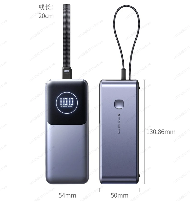 Power Bank 20000mAh with TFT Color Screen, 130W Fast Charging for Laptop and Phone, Portable Power Bank