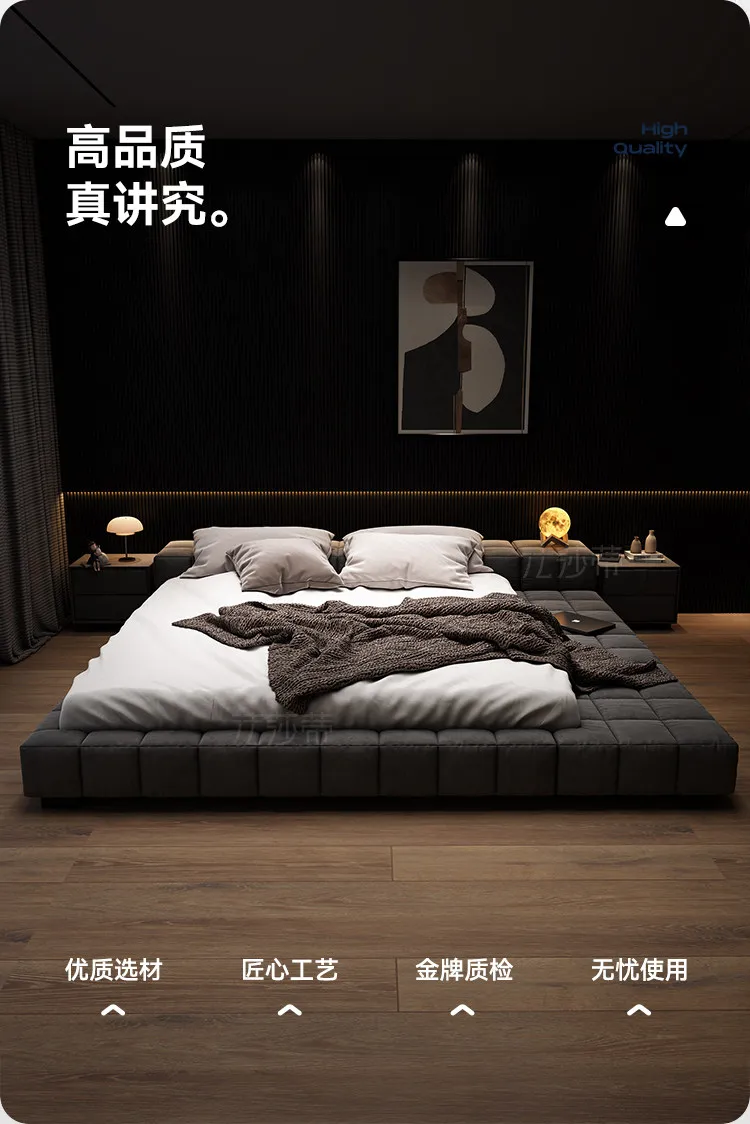 King Size Minimalist Bed for 2 People 180x200cm Modern Wooden Luxury Design Bedroom Beds Comfortable Camas de Dormitorio Furnitu