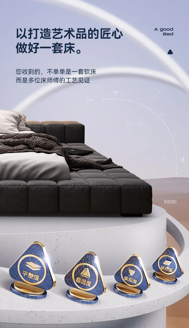 King Size Minimalist Bed for 2 People 180x200cm Modern Wooden Luxury Design Bedroom Beds Comfortable Camas de Dormitorio Furnitu