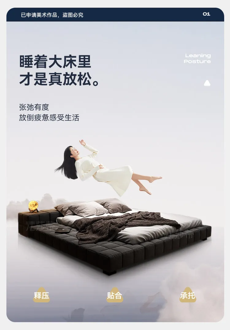 King Size Minimalist Bed for 2 People 180x200cm Modern Wooden Luxury Design Bedroom Beds Comfortable Camas de Dormitorio Furnitu