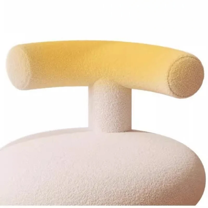 Lambskin Low Chair Household Round Stool Movable Shoe-changing Stool with Backrest and Wheels Small Pulley Low Stool Pratical