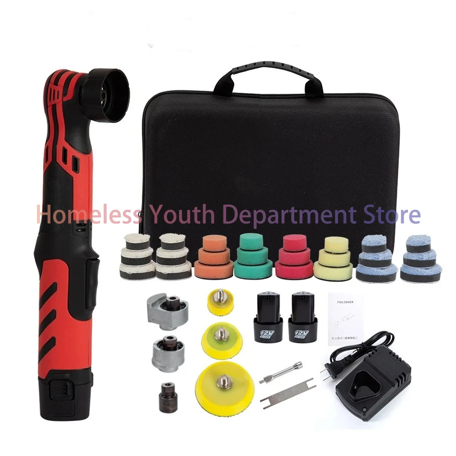 Cordless Mini Car Polisher 110-240V 12V Micro Cordless Scratches Killer DA/RO Car Polisher 6 Speed 1/2/3inch 30 Pads