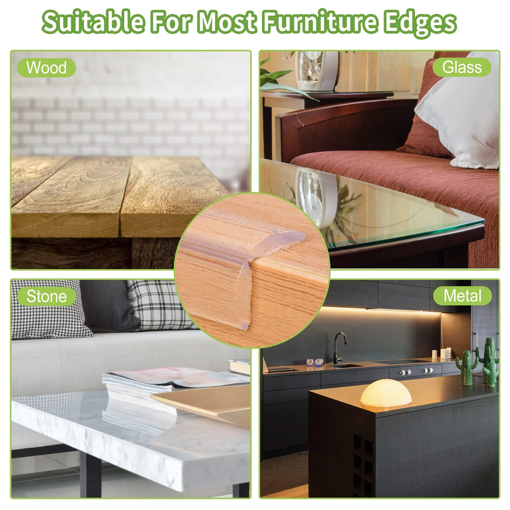 Transparent PVC Baby Protection Strip with Double-Sided Tape Anti-Bumb Kid Safety Table Edge Furniture Guard Corner L Protectors