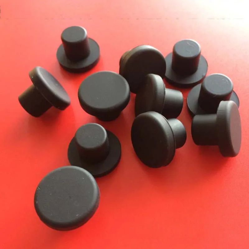 Black T Type Solid Silicone Rubber Hole Caps 2mm-14mm Round Water Outlet Drain Plug Heat-resistant