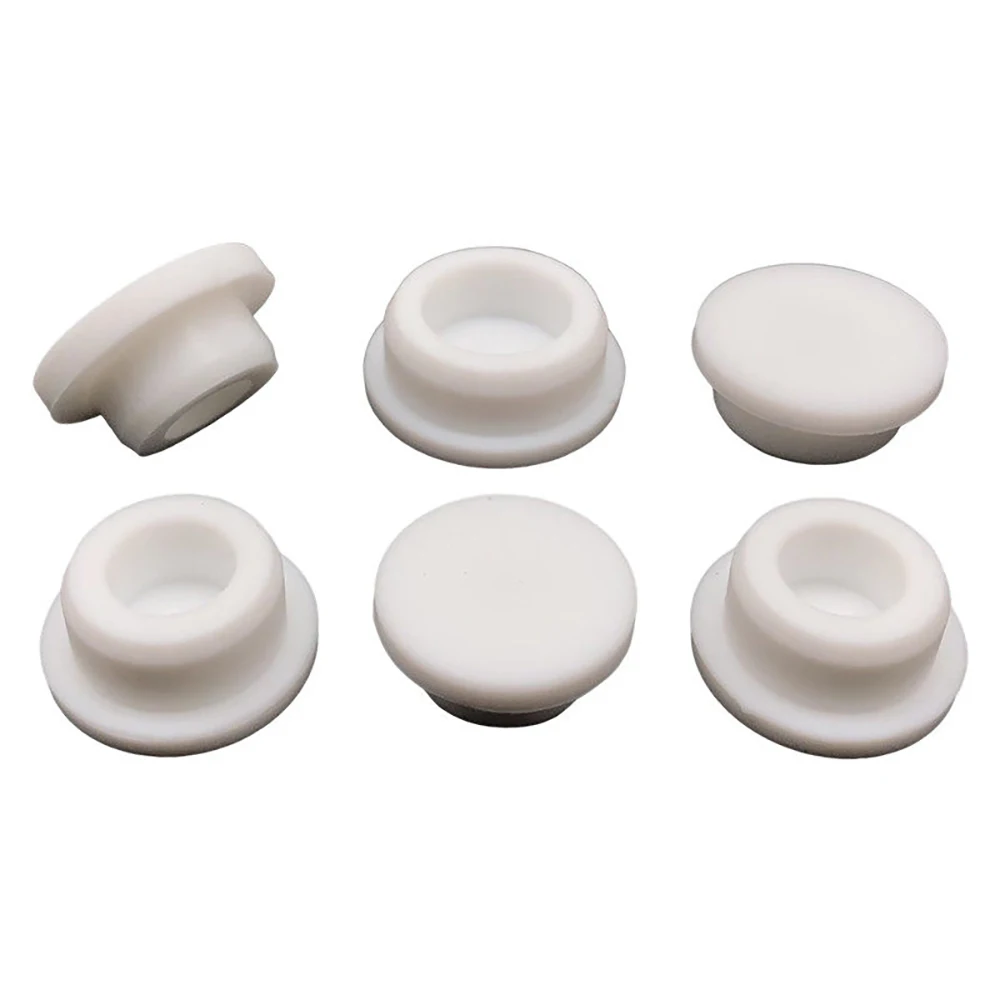 White Silicone Rubber Seal Hole Plugs Hollow Blanking End Cap Bore 6.8-201.5mm T Type Stopper Dustproof Plug Pipe Inserts