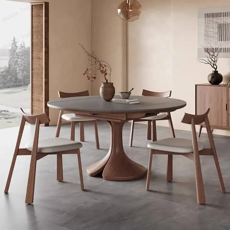 Design Nordic Wood Dining Tables Wood Marble High Oak Home Round Dining Tables Kitchen Extendable Furniture