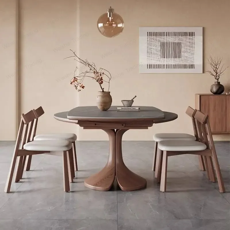 Design Nordic Wood Dining Tables Wood Marble High Oak Home Round Dining Tables Kitchen Extendable Furniture