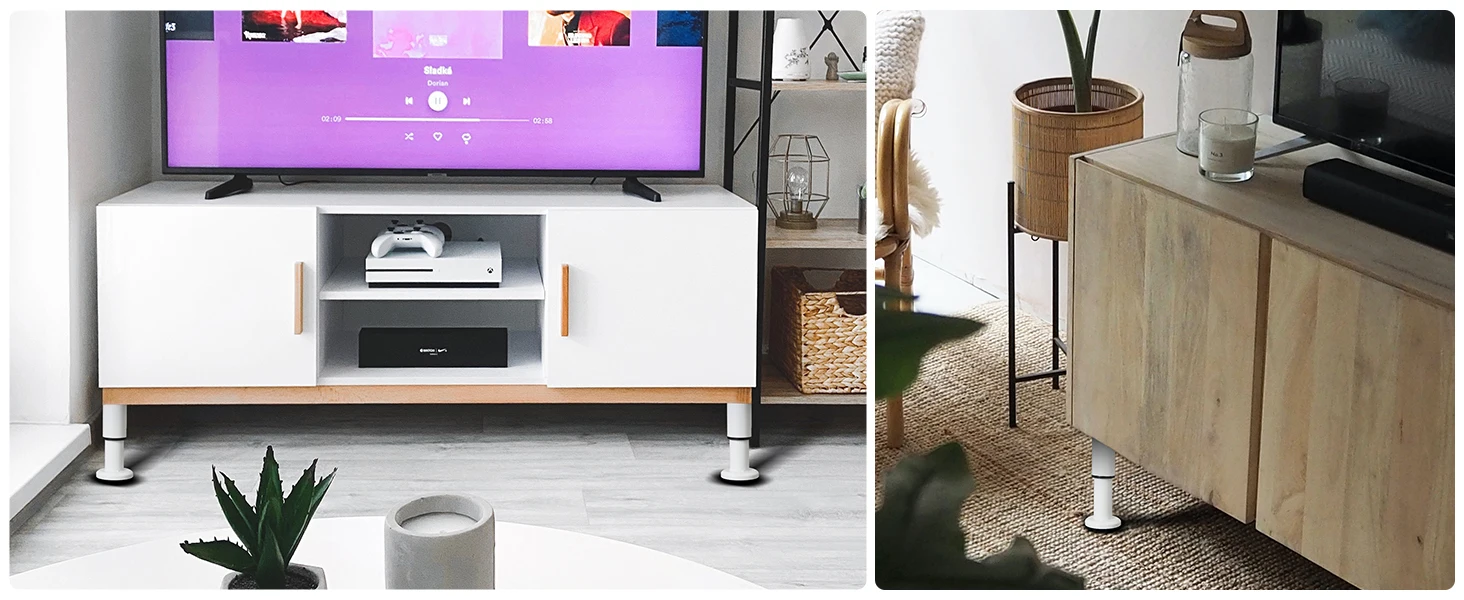 4PCS Adjustable Furniture Couch Cabinet Legs , Heavy Duty Adjustable Height Replacement Legs for Dresser/Sofa/Bed/Chair