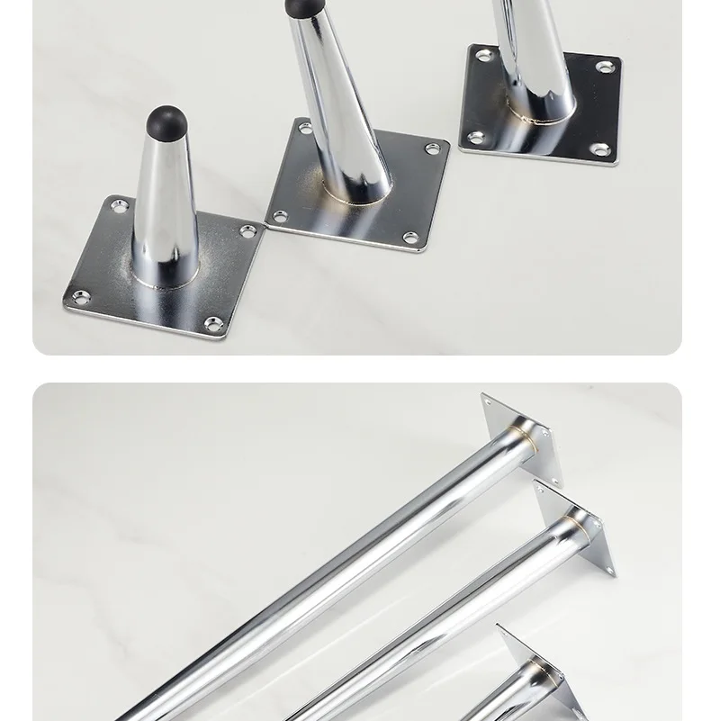 4Pcs Tapered Chrome Furniture Legs 10-45CM Metal Feet for Sofa Table Cabinet Stool Chair - Home Decor Accessories