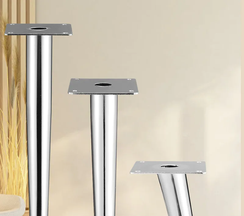 4Pcs Tapered Chrome Furniture Legs 10-45CM Metal Feet for Sofa Table Cabinet Stool Chair - Home Decor Accessories