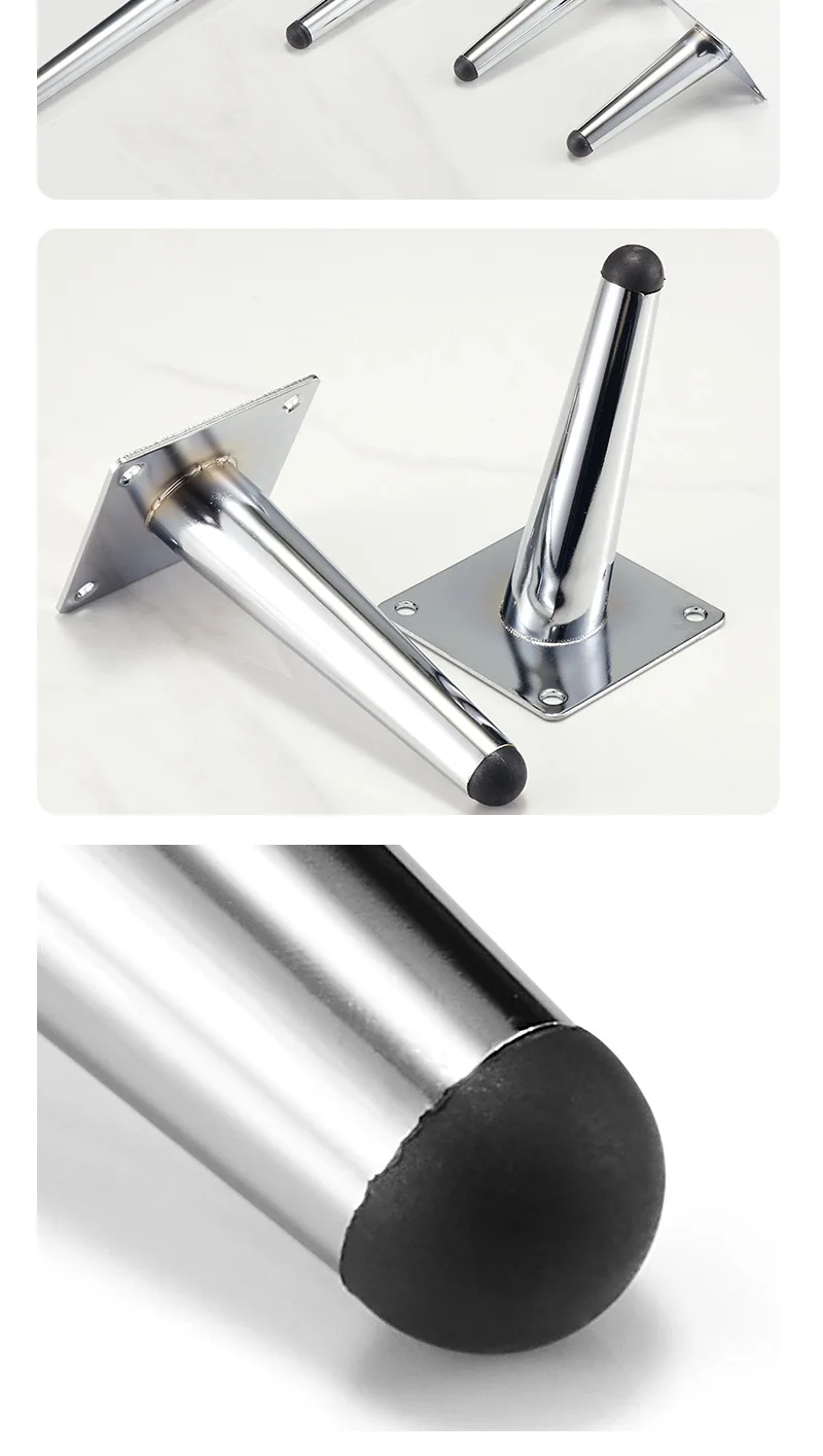 4Pcs Tapered Chrome Furniture Legs 10-45CM Metal Feet for Sofa Table Cabinet Stool Chair - Home Decor Accessories