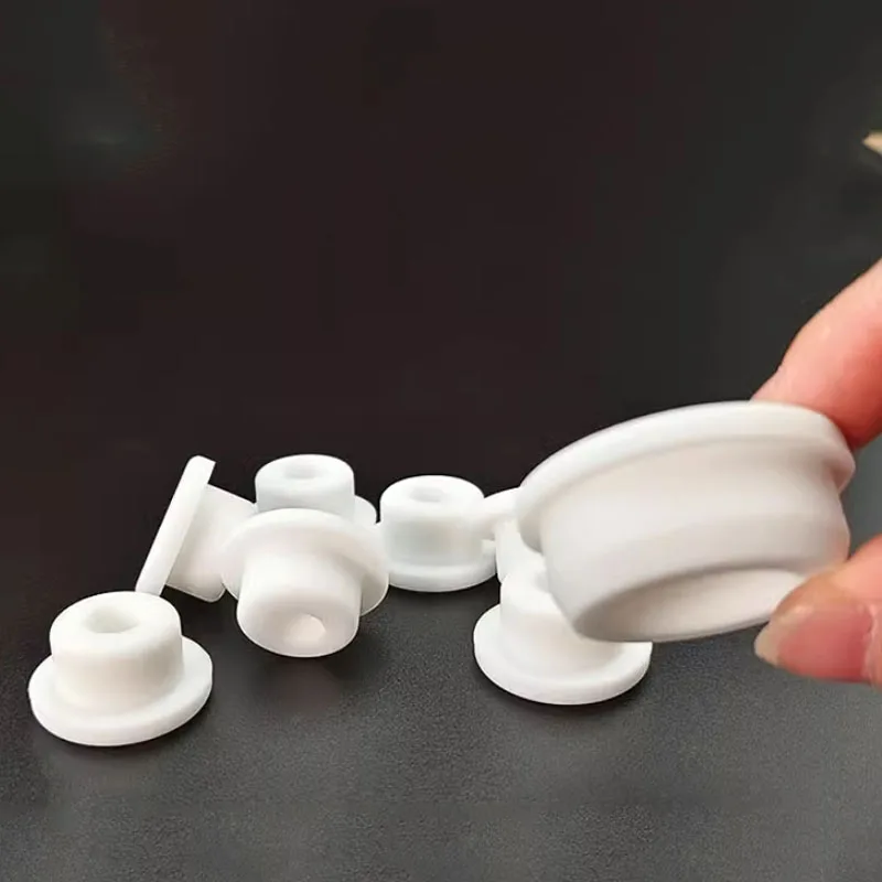 White 6.8mm~68.6mm Silicone Seal Hole Plugs Waterproof Hollow Blanking End Cap T Type High Temp Resistance Dustproof Stopper
