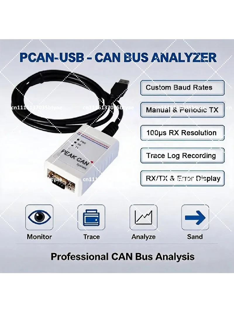 PCAN-USB CAN Bus Analyzer Tool – Compatible with Peak Models IPEH-002022 & IPEH-002021