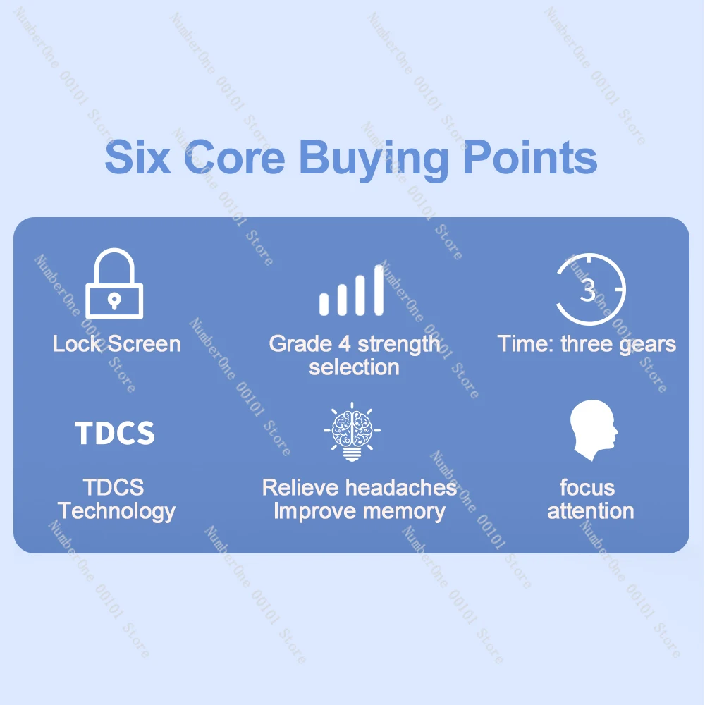 Portable tDCS Brain Stimulator Electric Head Massager, Headache Pain Relief Therapy Machine
