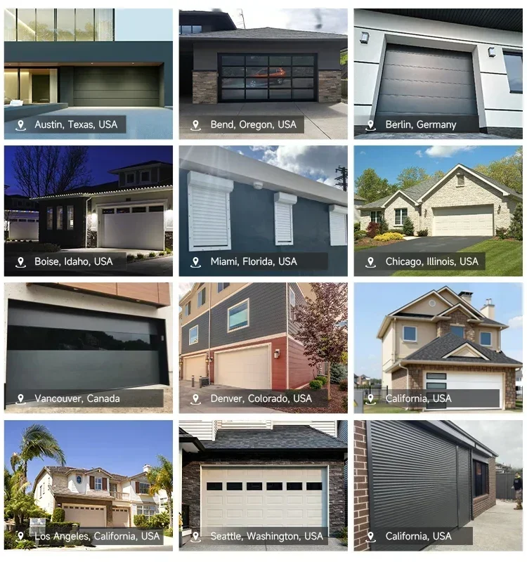 Villa Windproof Rainproof Heavy Duty ELECTRIC ALUMINUM GARAGE DOOR Auto Lift Rustproof Durable High Courtyard Garage Entry Gate