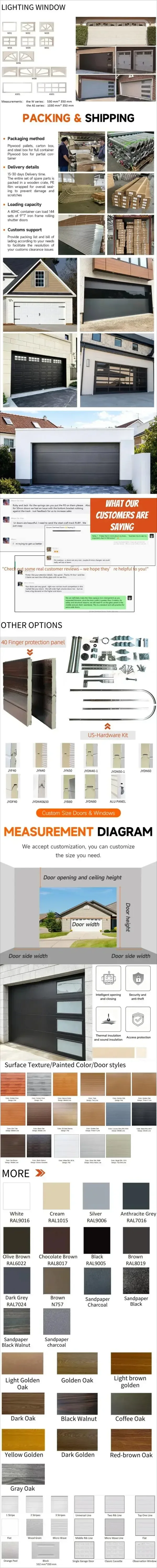 Villa Windproof Rainproof Heavy Duty ELECTRIC ALUMINUM GARAGE DOOR Auto Lift Rustproof Durable High Courtyard Garage Entry Gate