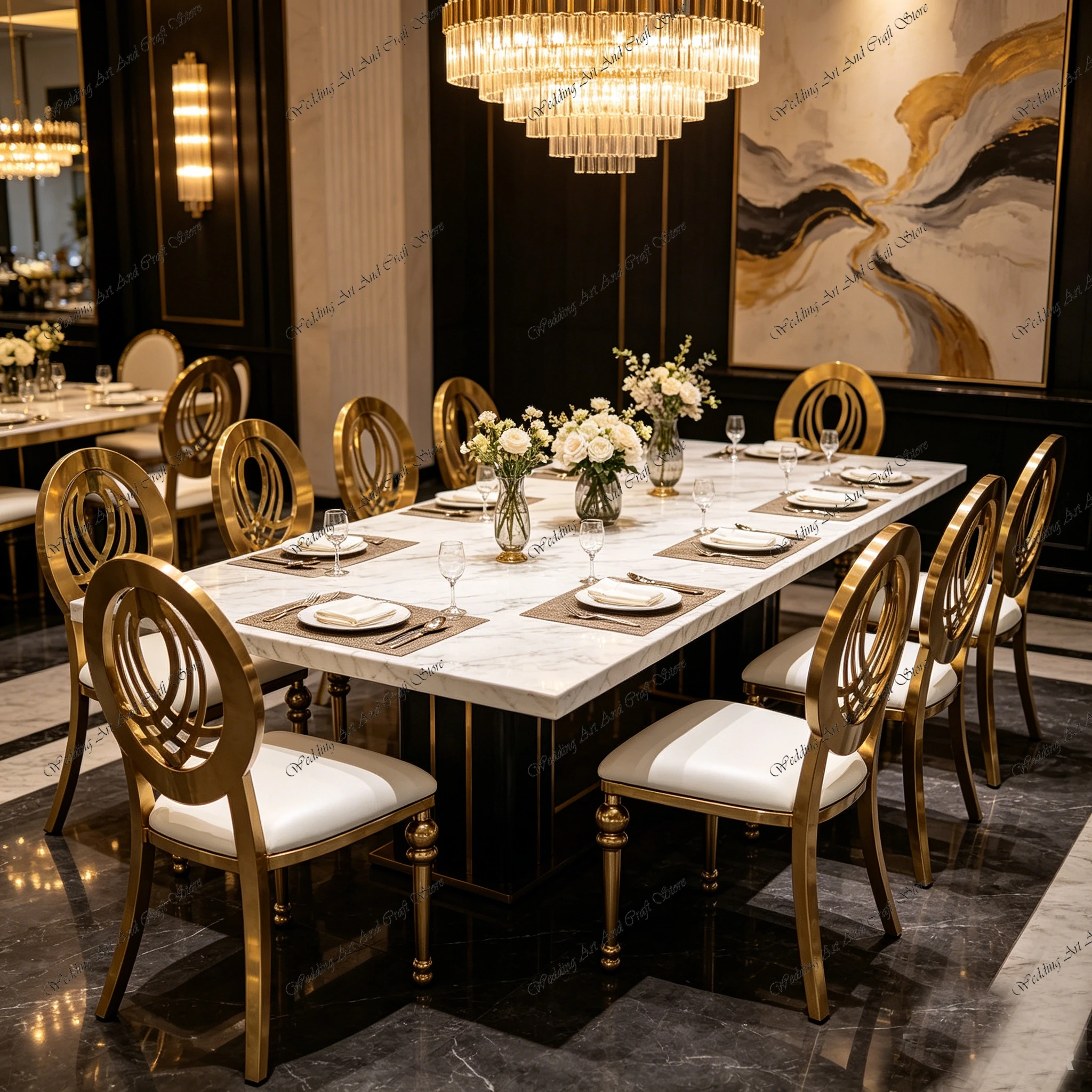 36pcs f30 Round Back Chair Gold Stainless Steel Wedding Chair with White Cushion Hotel Stackable Banquet Dining Chair ivy1092