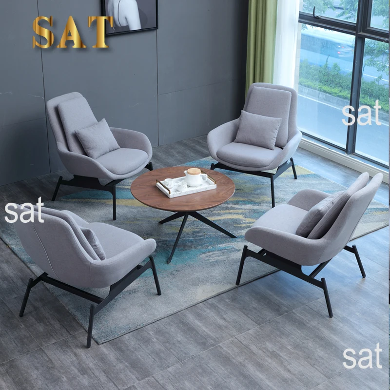 Modern Fabric Leisure Chair Living Room Sofa Chair Hotel Leisure Facilities Armchair