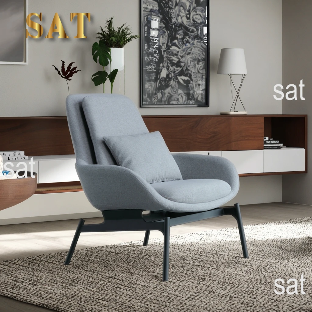 Modern Fabric Leisure Chair Living Room Sofa Chair Hotel Leisure Facilities Armchair