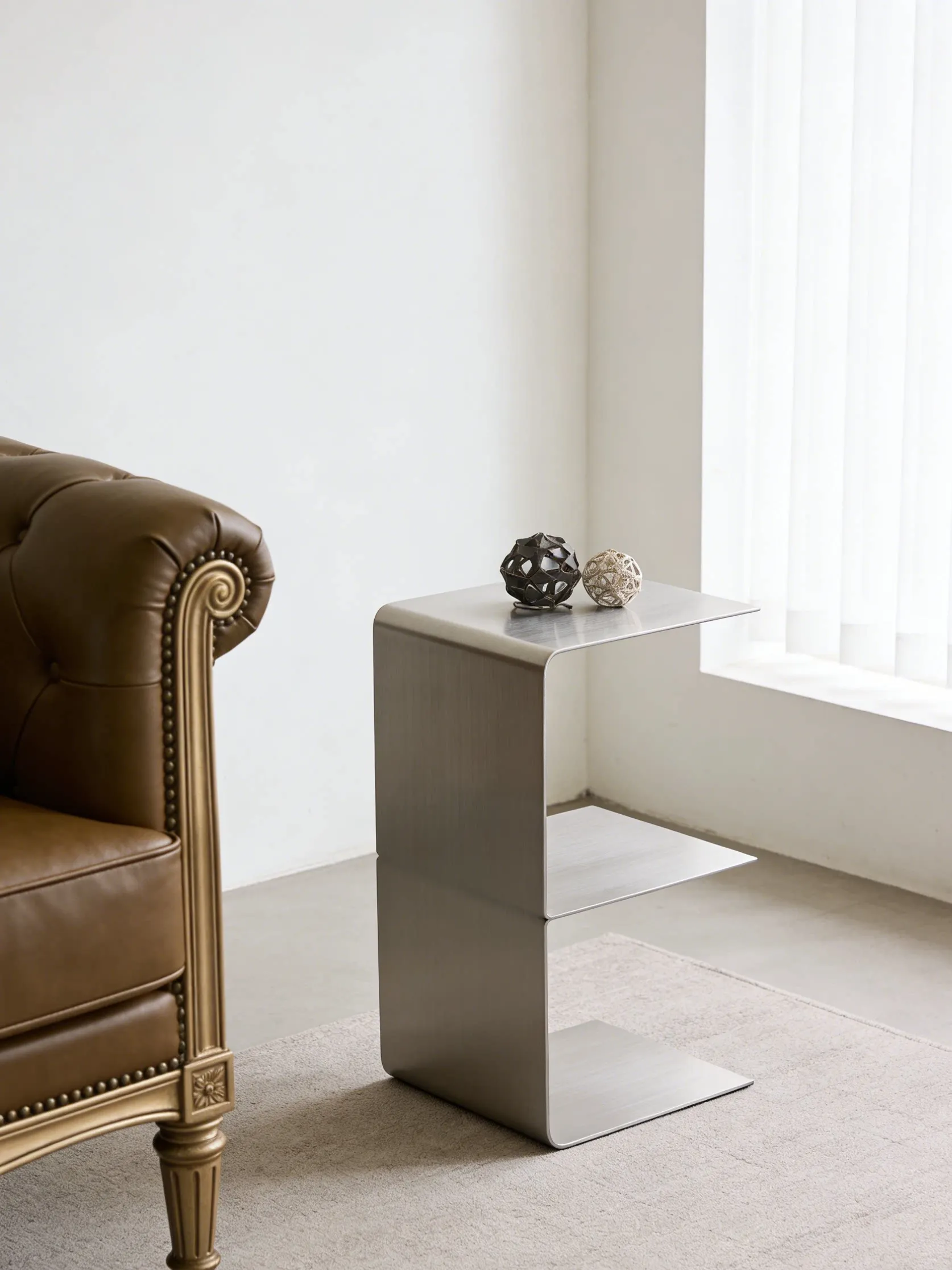 End Tables Mini hotel furniture Stainless steel living room simple and light luxury coffee table creative Nordic small table
