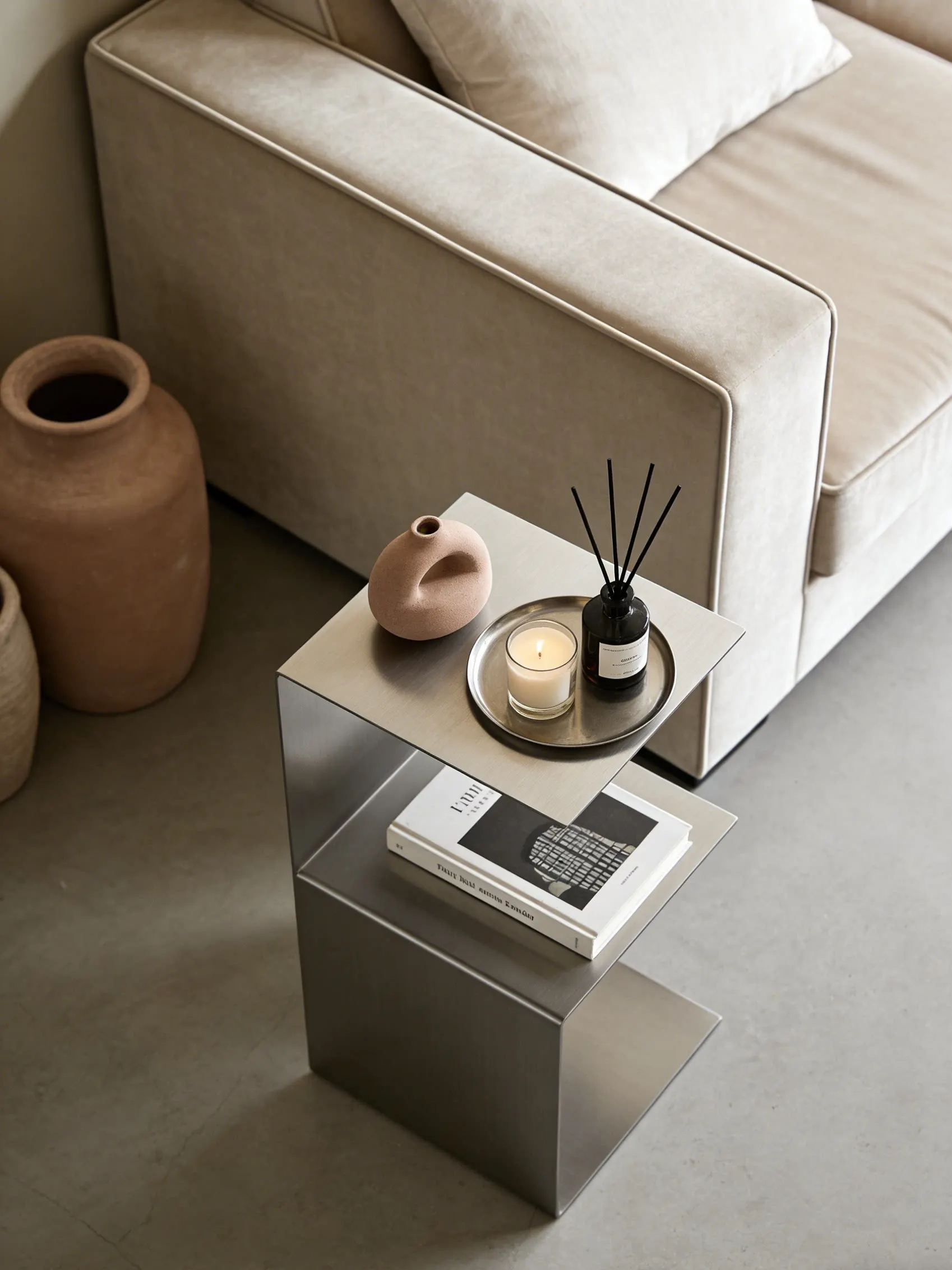 End Tables Mini hotel furniture Stainless steel living room simple and light luxury coffee table creative Nordic small table