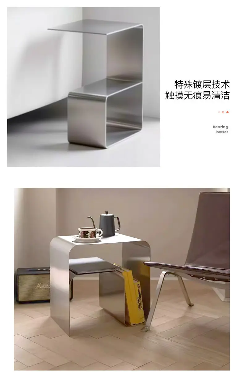 End Tables Mini hotel furniture Stainless steel living room simple and light luxury coffee table creative Nordic small table