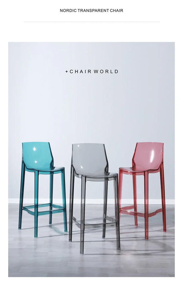 Nordic Bar Chairs Bar Furniture Transparent Barstools Kitchen Furniture Dining Stools Creative Home Furniture Acrylic High Stool