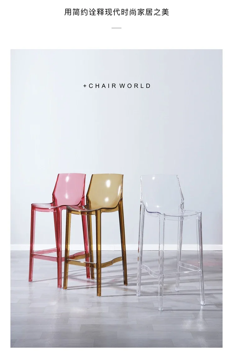 Nordic Bar Chairs Bar Furniture Transparent Barstools Kitchen Furniture Dining Stools Creative Home Furniture Acrylic High Stool