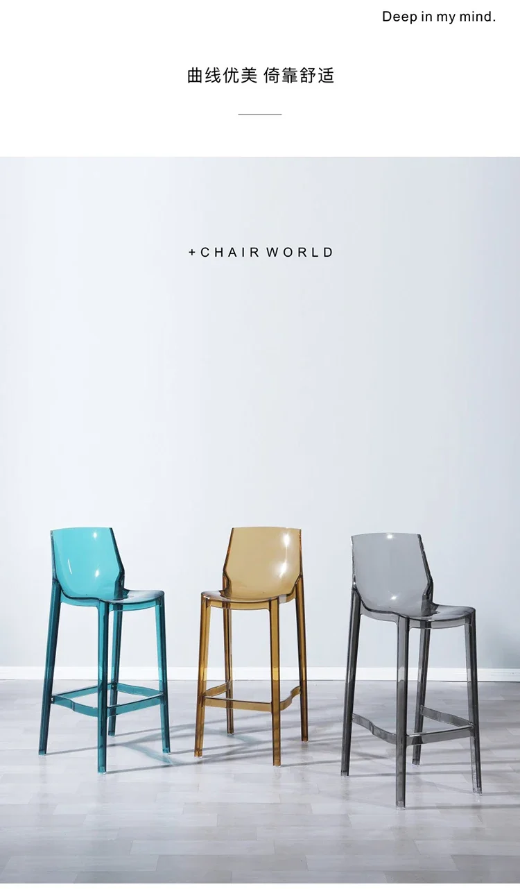 Nordic Bar Chairs Bar Furniture Transparent Barstools Kitchen Furniture Dining Stools Creative Home Furniture Acrylic High Stool