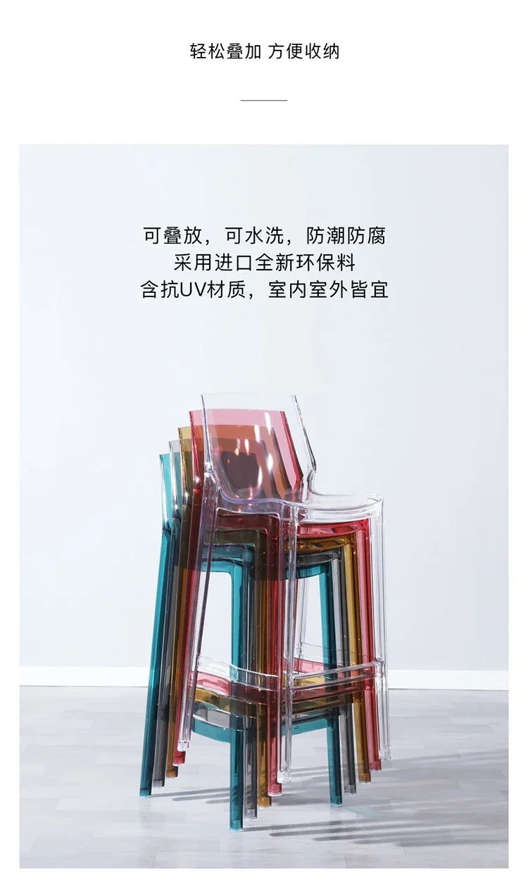 Nordic Bar Chairs Bar Furniture Transparent Barstools Kitchen Furniture Dining Stools Creative Home Furniture Acrylic High Stool