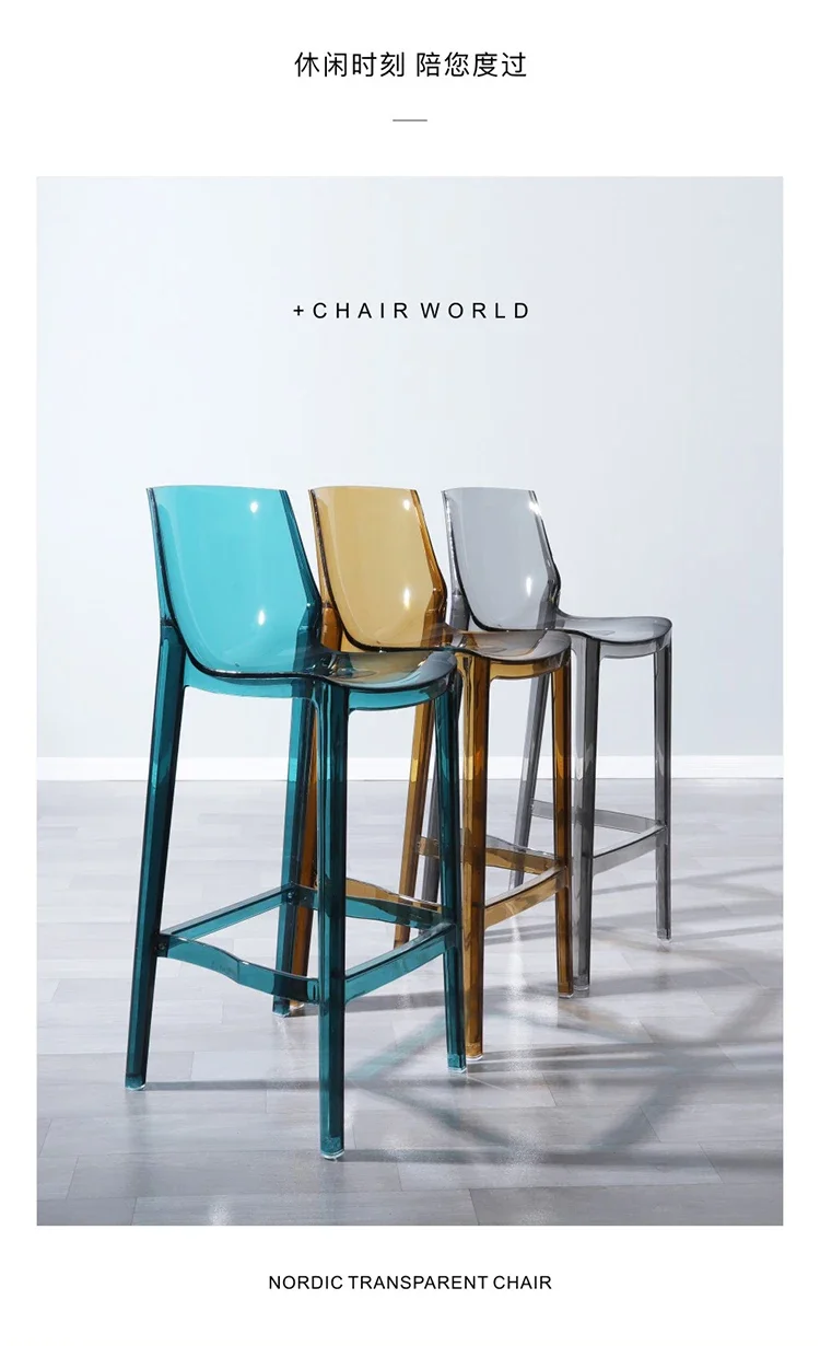 Nordic Bar Chairs Bar Furniture Transparent Barstools Kitchen Furniture Dining Stools Creative Home Furniture Acrylic High Stool