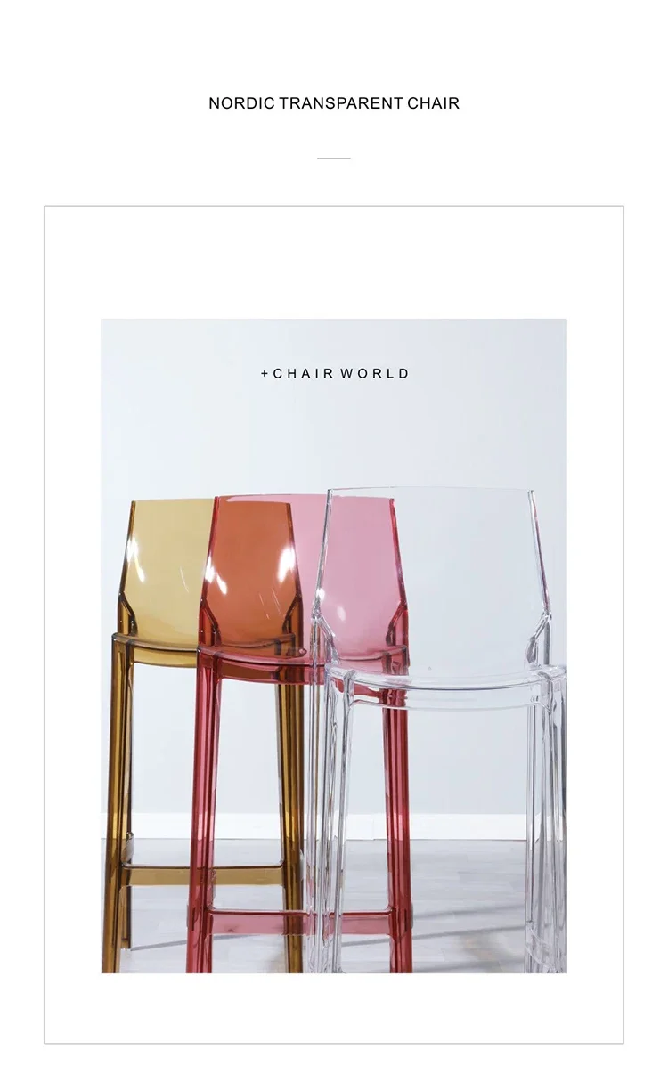 Nordic Bar Chairs Bar Furniture Transparent Barstools Kitchen Furniture Dining Stools Creative Home Furniture Acrylic High Stool