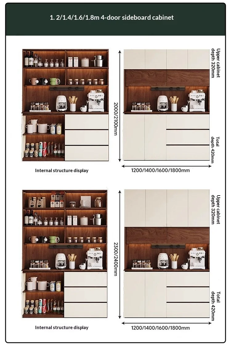 Customized Honeycomb Aluminum All-Aluminum Alloy Sideboard, Wall-Mounted Integrated Storage Cabinet, Tea Cabinet, Wine Cabinet