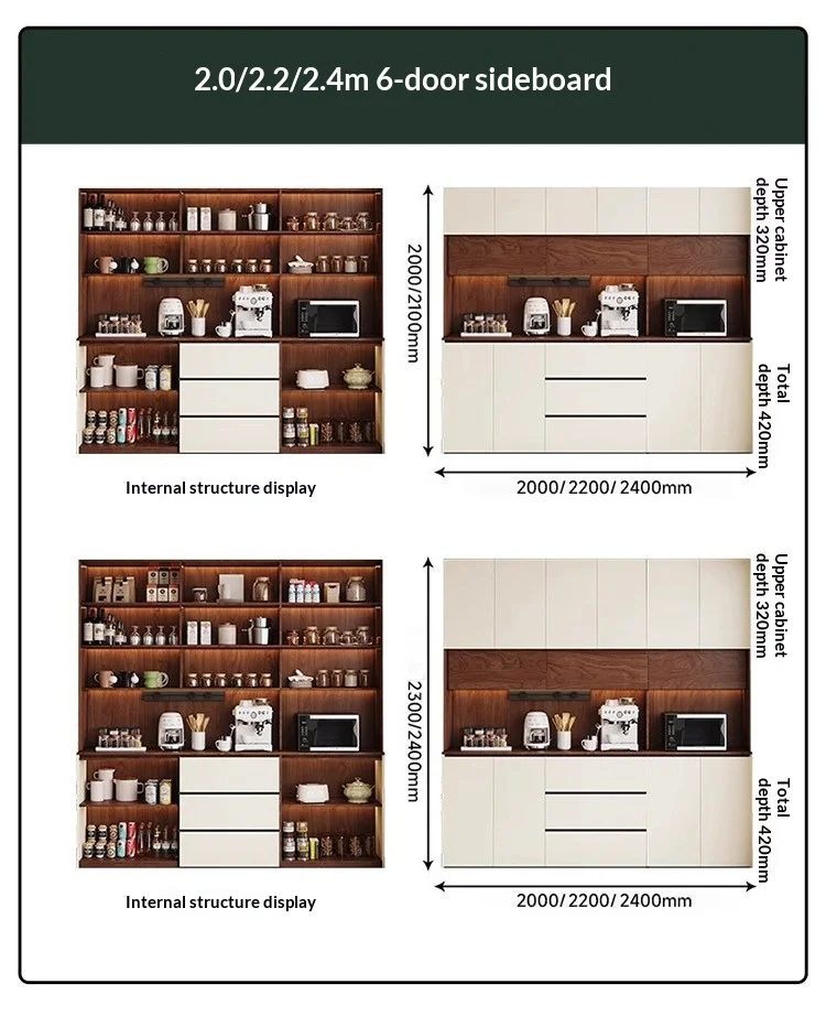 Customized Honeycomb Aluminum All-Aluminum Alloy Sideboard, Wall-Mounted Integrated Storage Cabinet, Tea Cabinet, Wine Cabinet