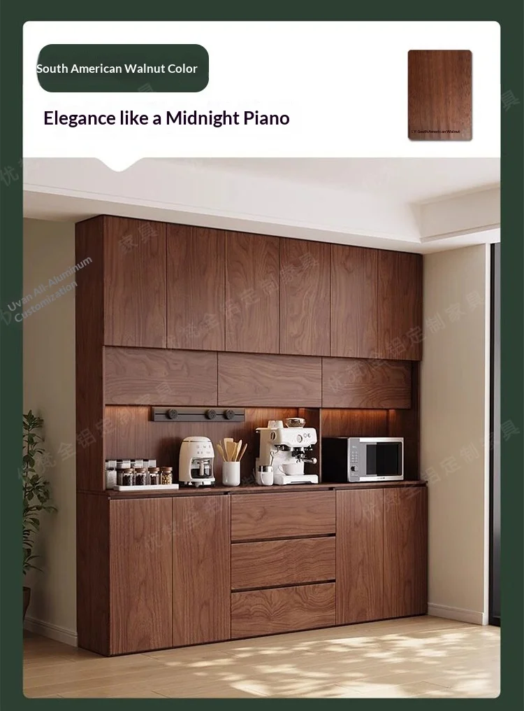Customized Honeycomb Aluminum All-Aluminum Alloy Sideboard, Wall-Mounted Integrated Storage Cabinet, Tea Cabinet, Wine Cabinet