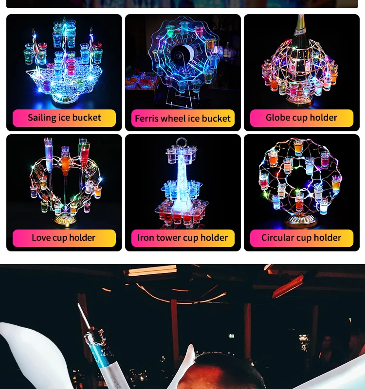 New Illuminated Swan Bottle Presenter Nightclub Bar Party White Gray Goose Vodka Display Rechargeable Light Emitting Diode