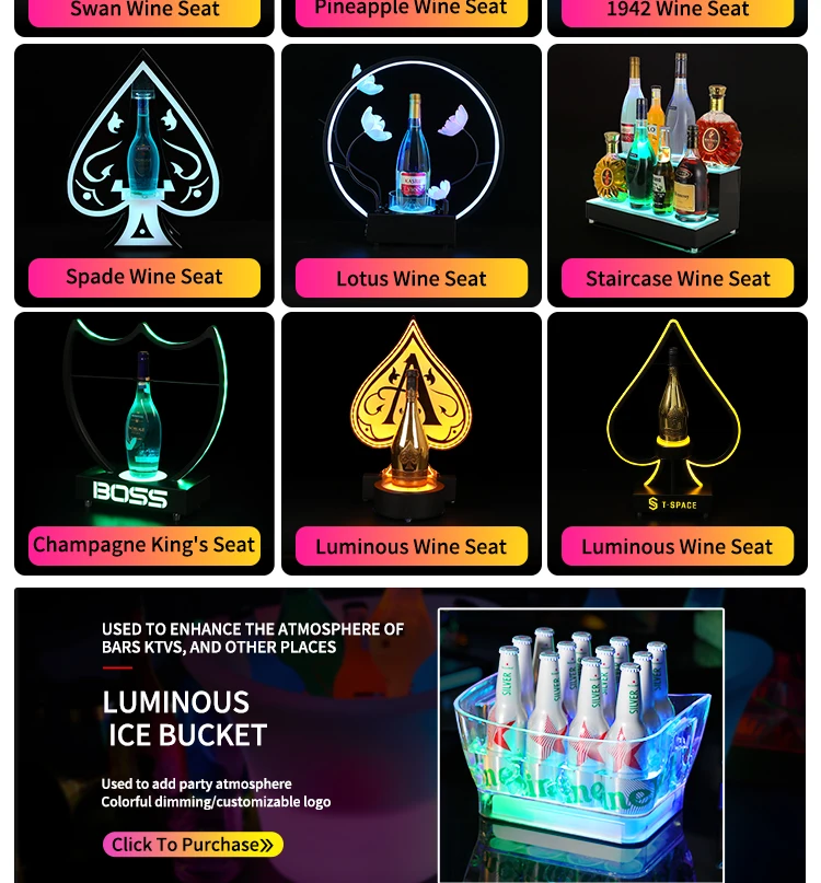 New Illuminated Swan Bottle Presenter Nightclub Bar Party White Gray Goose Vodka Display Rechargeable Light Emitting Diode