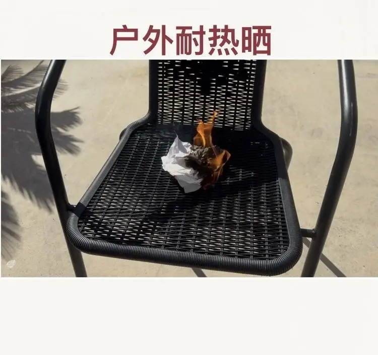 Faux Rattan Outdoor Chair, Single Waterproof & UV-resistant Armchair, Leisure Backrest Seat for Patio Garden Balcony