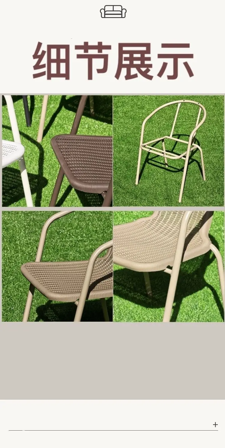 Faux Rattan Outdoor Chair, Single Waterproof & UV-resistant Armchair, Leisure Backrest Seat for Patio Garden Balcony