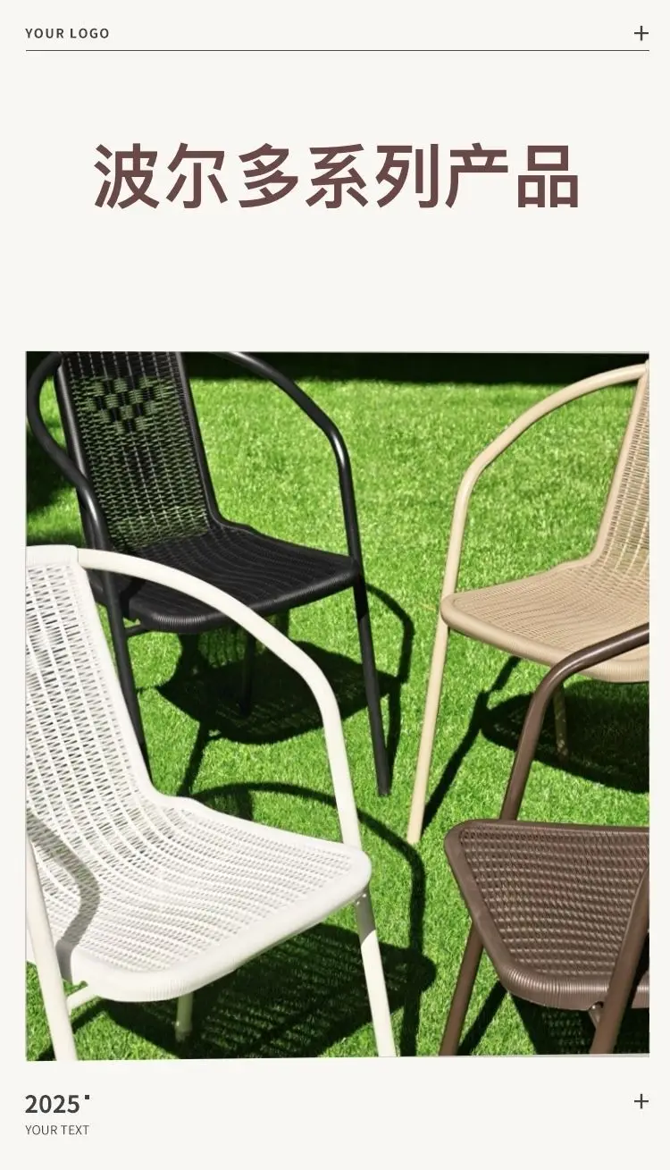 Faux Rattan Outdoor Chair, Single Waterproof & UV-resistant Armchair, Leisure Backrest Seat for Patio Garden Balcony